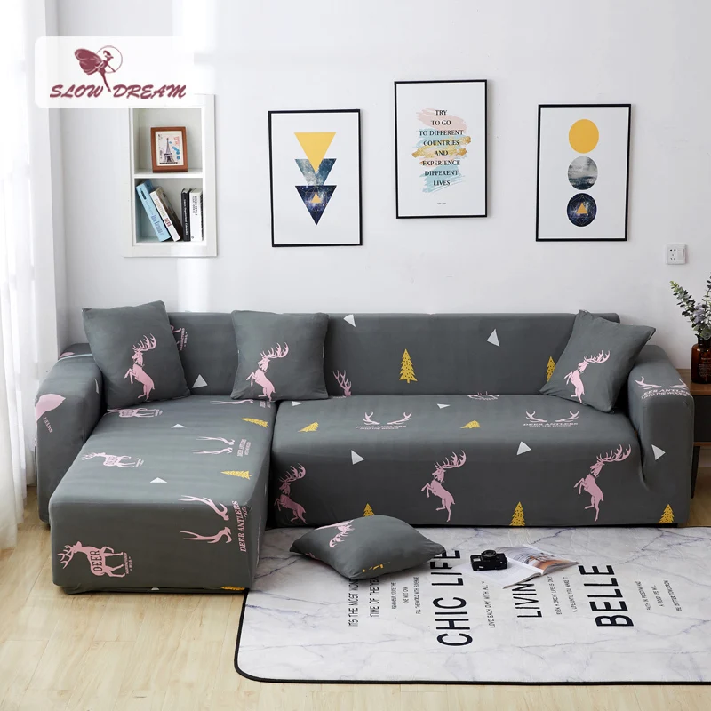Slowdream Assemble Sofa Cover Nordic Deer Cover Couch Cover Removable Stretch Furniture Elastic Decor Home For Living Slipcover 
Slowdream Assemble Sofa Cover Nordic Deer Cover Couch Cover Removable Stretch Furniture Elastic Decor Home For Living Slipcover