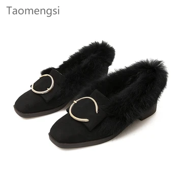 Taomengsi maomao shoes female winter 2018 new add wool doug han edition square flat shoes keep warm the lazy BLACK BOOTS 33-43
Taomengsi maomao shoes female winter 2018 new add wool doug han edition square flat shoes keep warm the lazy BLACK BOOTS 33-43