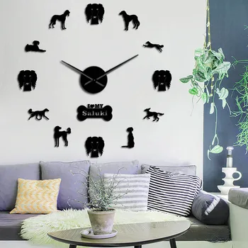 Whippet Dog Breed Saluki DIY Giant Wall Clock Wall Ar Mirror Effect Stickers Hanging Timepiece Home Decor Gift For Saluki Owners
Whippet Dog Breed Saluki DIY Giant Wall Clock Wall Ar Mirror Effect Stickers Hanging Timepiece Home Decor Gift For Saluki Owners