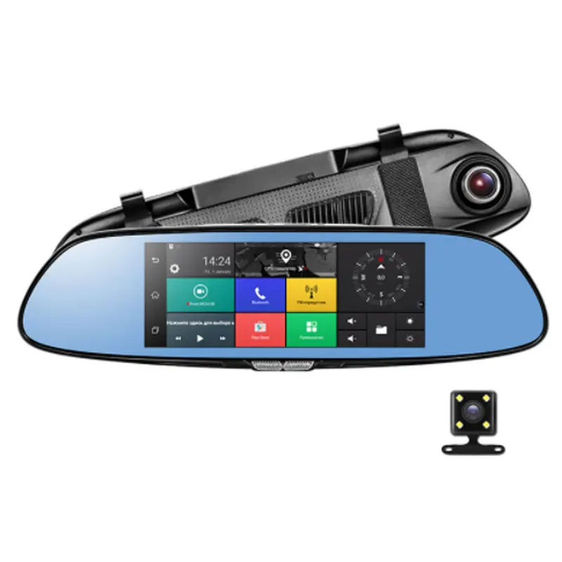 

3G Car Camera 7" Android 5.0 Gps Dvr Car Video Recorder Bluetooth Wifi Dual Lens Rearview Mirror Dash Cam Car Dvrs Navigator