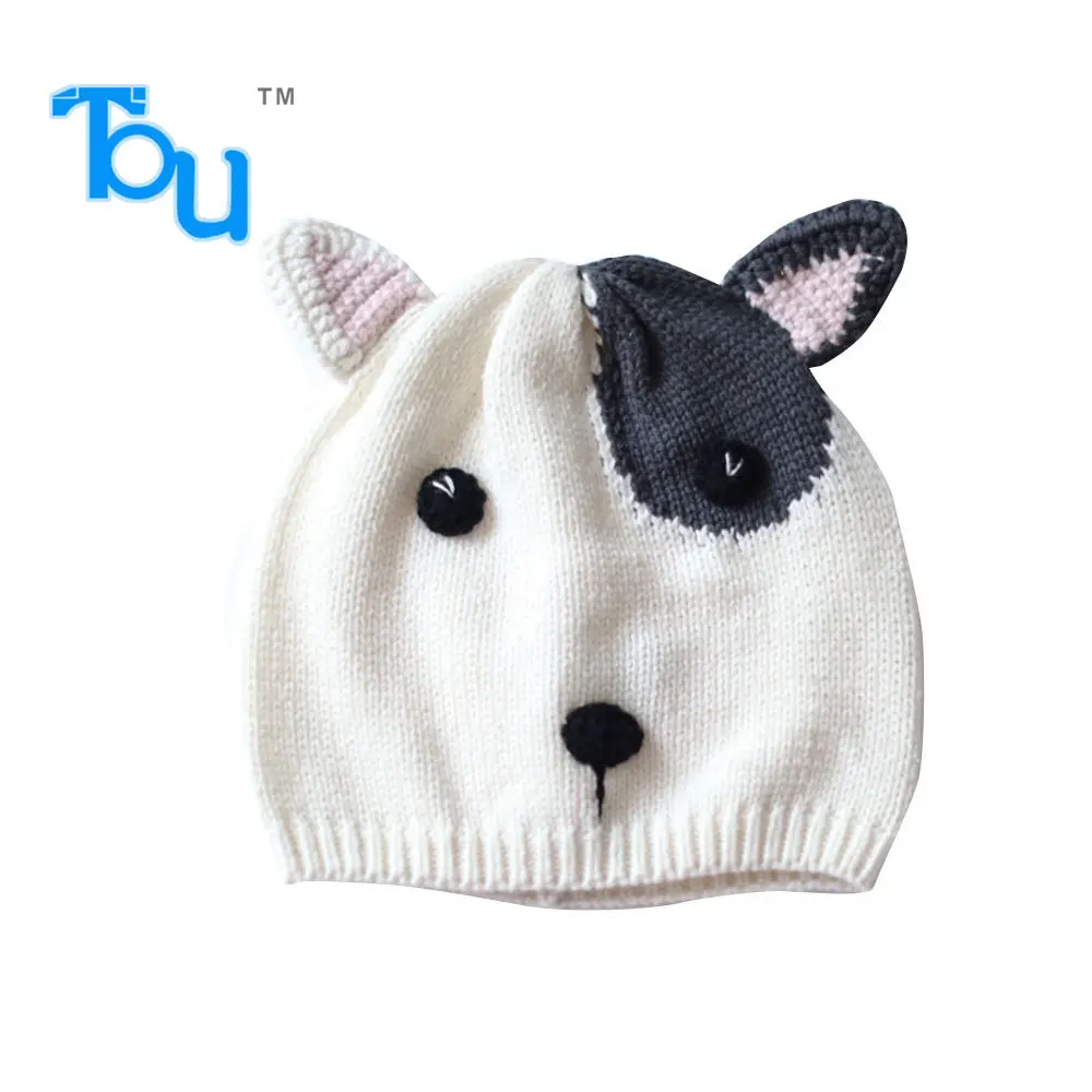 

TOU--New Style Baby winter /autumn Hats Animal model cap Kid Hats Crochet Hats Chlidren Hats White and Black 0-4T