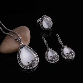Sellsets Vintage Silver Color Jewellery Water Drop Shape Opal Jewelry Sets Crystal And Natural Stone Necklace Earrings Ring Set
Sellsets Vintage Silver Color Jewellery Water Drop Shape Opal Jewelry Sets Crystal And Natural Stone Necklace Earrings Ring Set