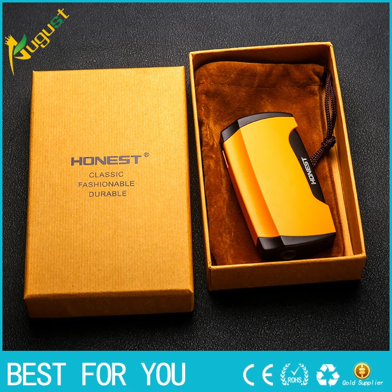 10pcs/lot HONEST Inflatable Lighter Double straight metal lighter with cigar hole high-end boutique lighter
10pcs/lot HONEST Inflatable Lighter Double straight metal lighter with cigar hole high-end boutique lighter