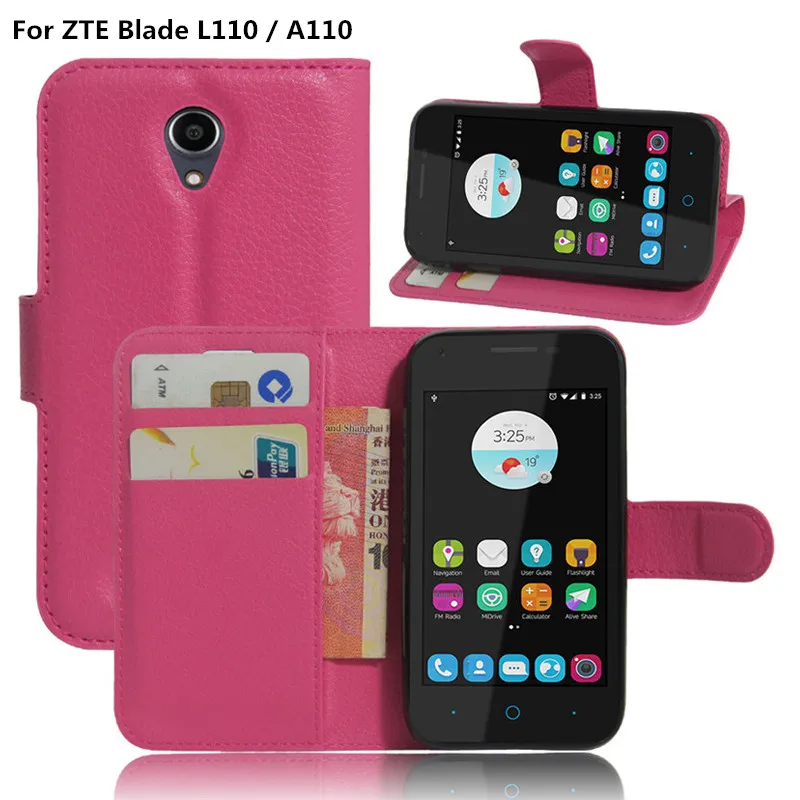 Coque For ZTE L110 A110 Flip Luxury PU Leather Wallet Stand Holder Mobile Phone Bag Cover Case For ZTE Blade L 110 A 110 Funda
Coque For ZTE L110 A110 Flip Luxury PU Leather Wallet Stand Holder Mobile Phone Bag Cover Case For ZTE Blade L 110 A 110 Funda