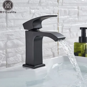 Modern Black Bathroom Basin Faucet Single Lever Wide Waterfall Spout Hot Cold Mixer Tap Deck Mounted Washing Vanity Sink Tap
Modern Black Bathroom Basin Faucet Single Lever Wide Waterfall Spout Hot Cold Mixer Tap Deck Mounted Washing Vanity Sink Tap
