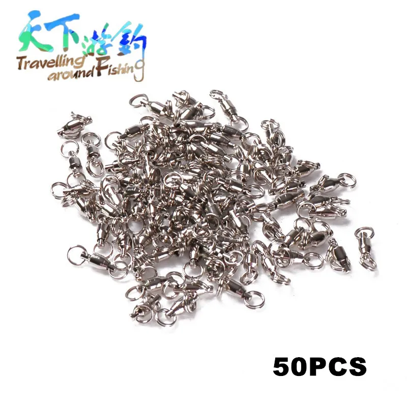 TAF 50pcs Ball Bearing Swivel with Solid Ring 0#/1# Fishing Swivels For Blank Lure Connector Hook Fishing Accessories Tackle 
TAF 50pcs Ball Bearing Swivel with Solid Ring 0#/1# Fishing Swivels For Blank Lure Connector Hook Fishing Accessories Tackle