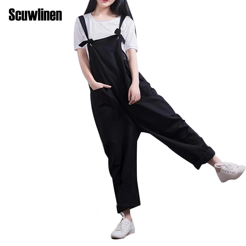 SCUWLINEN 2019 Women Solid Bib Overalls Plus Size Trousers for Women Wide Leg Pants Female Loose Casual Pantalon Femme S213
SCUWLINEN 2019 Women Solid Bib Overalls Plus Size Trousers for Women Wide Leg Pants Female Loose Casual Pantalon Femme S213