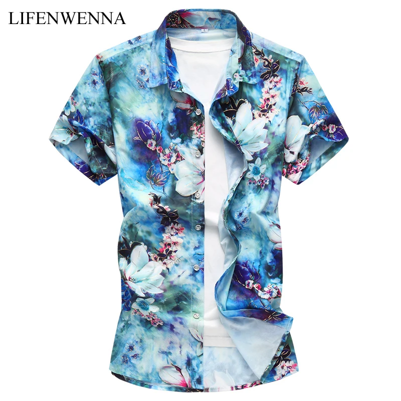 2019 New Summer Men's Flower Shirt Fashion Slim Fit Short Sleeve Print Shirt Mens Clothes Trend Mens Casual Floral Shirts M-7XL
2019 New Summer Men's Flower Shirt Fashion Slim Fit Short Sleeve Print Shirt Mens Clothes Trend Mens Casual Floral Shirts M-7XL