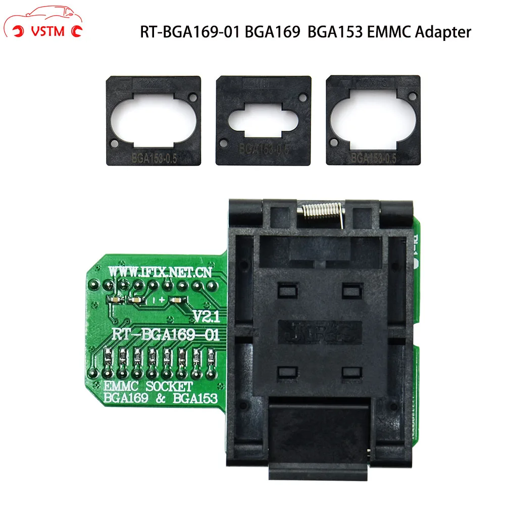 RT-BGA169-01 BGA169 / BGA153 EMMC Adapter V2.1 With 3pcs BGA bounding box For RT809H Programmer
RT-BGA169-01 BGA169 / BGA153 EMMC Adapter V2.1 With 3pcs BGA bounding box For RT809H Programmer