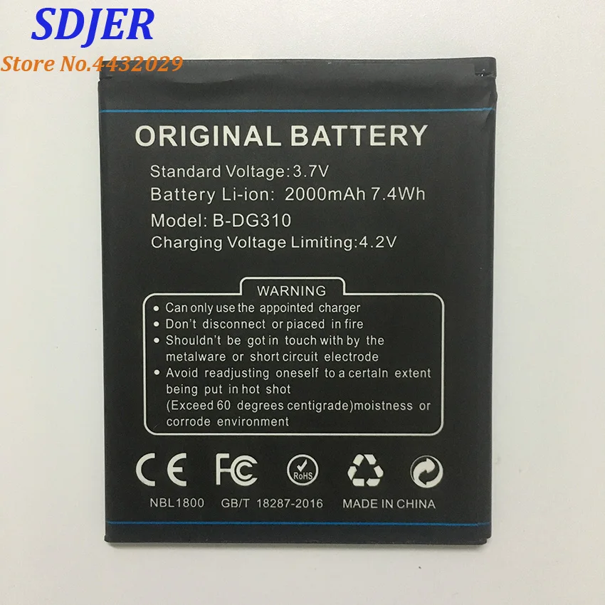Original Battery for DOOGEE B-DG310 Smartphone 2000mAh Lithium-ion Battery for DOOGEE B-DG310 DG310 Mobile Phone battery
Original Battery for DOOGEE B-DG310 Smartphone 2000mAh Lithium-ion Battery for DOOGEE B-DG310 DG310 Mobile Phone battery