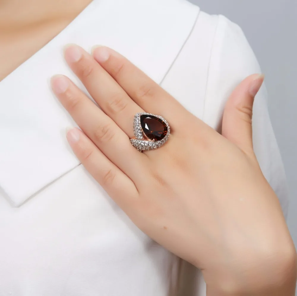 Hutang обручальное кольцо 9.43ct натуральный драгоценный камень дымчатый кварц