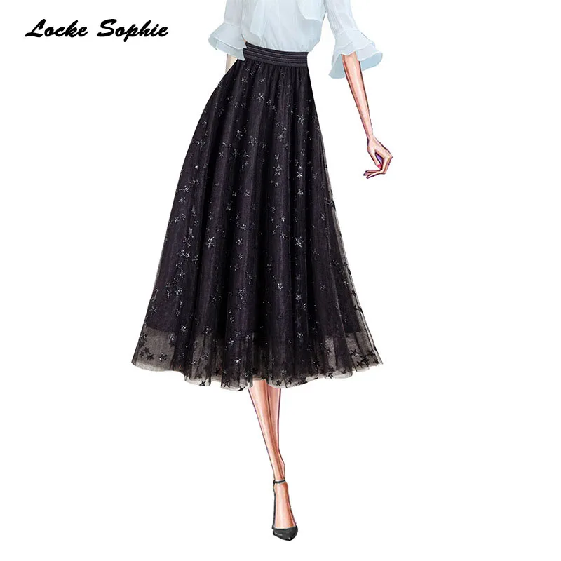 1pcs Hight waist Women's Plus size Pleated skirts 2019 Summer mesh Sequins Splicing Pleated Black skirt Ladies Casual skirts
1pcs Hight waist Women's Plus size Pleated skirts 2019 Summer mesh Sequins Splicing Pleated Black skirt Ladies Casual skirts