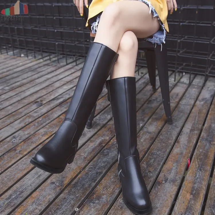 2019 New genuine leather boots buckle zipper knee high boots autumn winter stratch women boots fashion shoes female
2019 New genuine leather boots buckle zipper knee high boots autumn winter stratch women boots fashion shoes female
