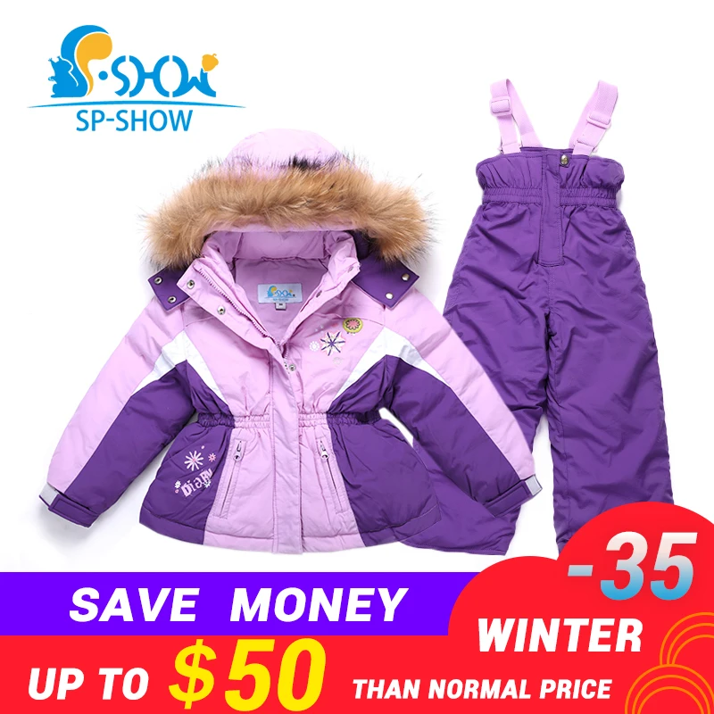 -30 degrees SP-SHOW Winter 90% White down suit nature fur hat two-piece suit with high 3-7 Age
-30 degrees SP-SHOW Winter 90% White down suit nature fur hat two-piece suit with high 3-7 Age