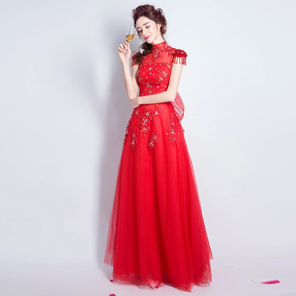 Ангел Свадебное Платье Брак Вечернее Невесты Пром Vestido Де Noiva 2017Red кружева ногтей