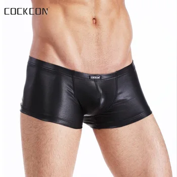 Cockcon Men Underwear Faux Leather Boxer Male Sexy Black Shorts cueca boxer mens panties thin breathable underpants
Cockcon Men Underwear Faux Leather Boxer Male Sexy Black Shorts cueca boxer mens panties thin breathable underpants