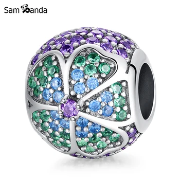New 100% 925 Sterling Silver Bead Charm Glorious Bloom Charms Multi-Colored CZ Radiant Fit Bracelets Women Diy Jewelry
New 100% 925 Sterling Silver Bead Charm Glorious Bloom Charms Multi-Colored CZ Radiant Fit Bracelets Women Diy Jewelry