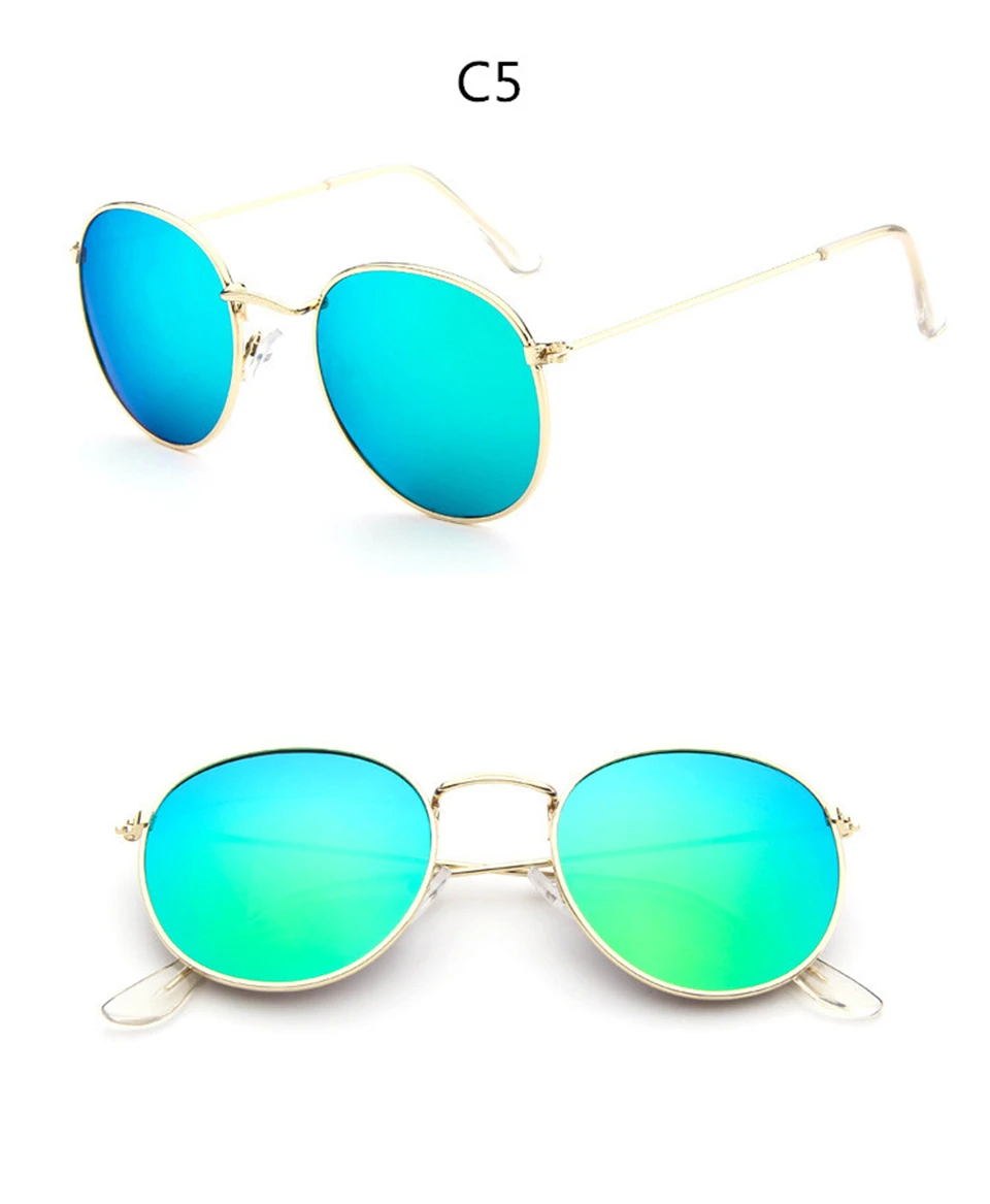 2018 Luxury Mirror Sunglasses WomenMen Brand Designer Glasses Lady Round Sun Glasses Beat Oculos De Sol Gafas (7)