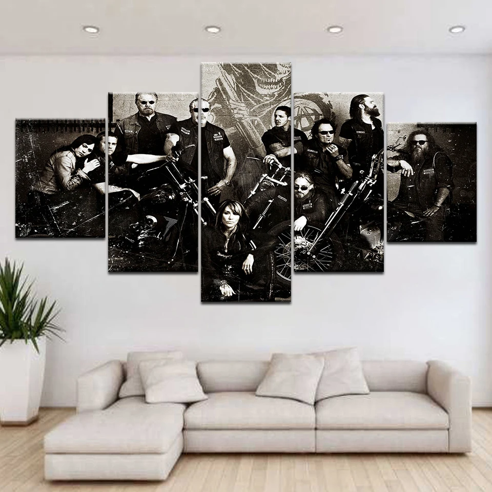 Living Room Wall Decor HD Printing 5 Pieces Sons of Anarchy TV series Canvas Painting Poster Modular Pictures Framework Artworks
Living Room Wall Decor HD Printing 5 Pieces Sons of Anarchy TV series Canvas Painting Poster Modular Pictures Framework Artworks