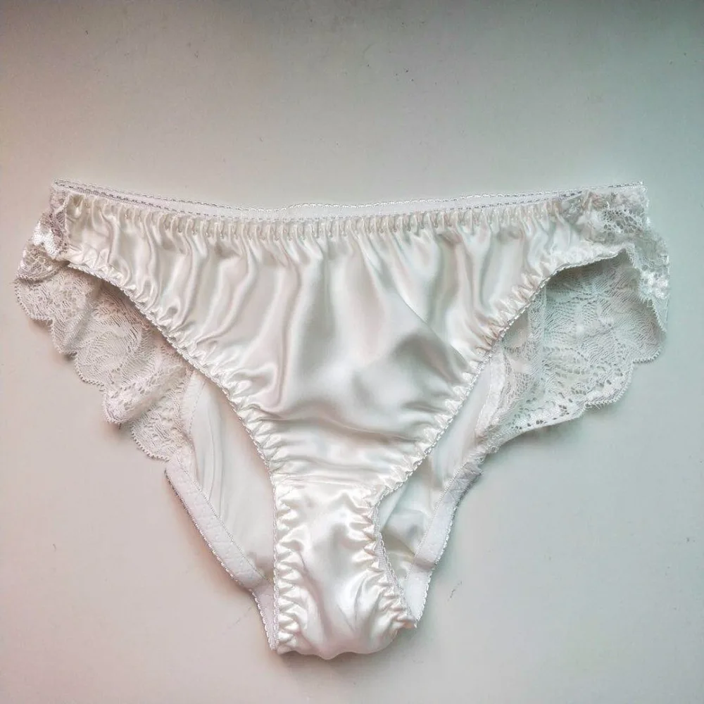 2019 New Arrival100 Silk Womens Sexy Lace Panties Seamless Satin