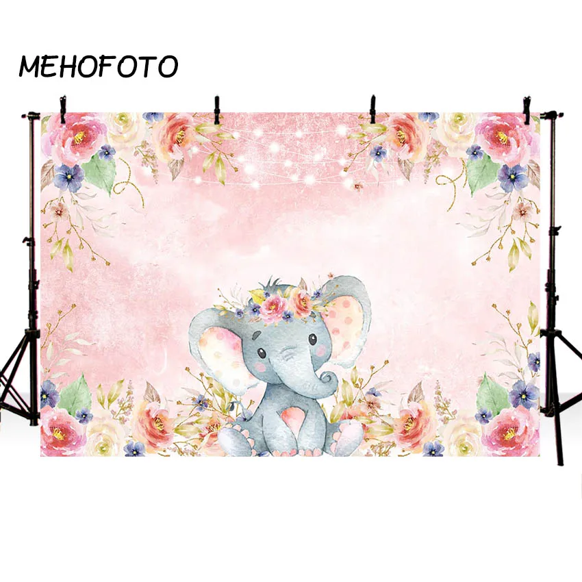 MEHOFOTO Girl Elephant Baby Shower Backdrop Baby Girl Elephant Pink Floral Birthday Photography Background for Photo Studio
MEHOFOTO Girl Elephant Baby Shower Backdrop Baby Girl Elephant Pink Floral Birthday Photography Background for Photo Studio