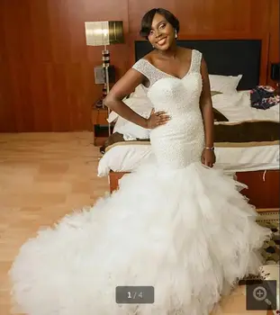 New Arrival African Beading Tiered Mermaid Wedding Dress 2016 Cheap Plus Size Custom-made Vestido De Noiva
New Arrival African Beading Tiered Mermaid Wedding Dress 2016 Cheap Plus Size Custom-made Vestido De Noiva