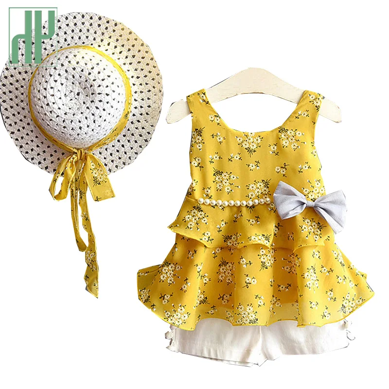 Kids Girls Clothes Sets Summer Children Clothes Bohemia Casual Sleeveless T-shirt+shorts+sun Hat Kids Clothing 3pcs Suit
Kids Girls Clothes Sets Summer Children Clothes Bohemia Casual Sleeveless T-shirt+shorts+sun Hat Kids Clothing 3pcs Suit