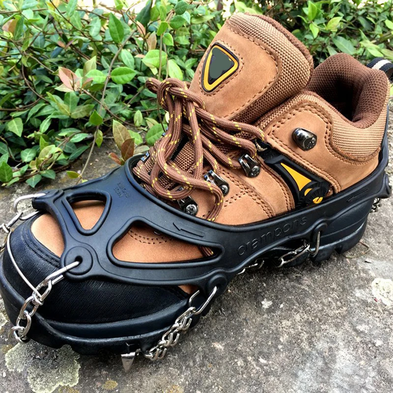 Quality Outdoor Climbing Antiskid Crampons Winter Walk 18 Teeth Ice Fishing Snowshoes Manganese Steel Slip Shoe Covers 
Quality Outdoor Climbing Antiskid Crampons Winter Walk 18 Teeth Ice Fishing Snowshoes Manganese Steel Slip Shoe Covers