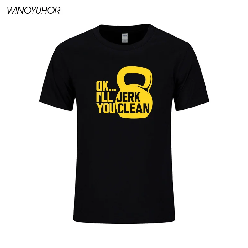 Ok I'll Jerk You Clean Print T Shirts Men Funny Fitness T-shirts Casual Short Sleeve Tops Bodybuilding Tops Tees
Ok I'll Jerk You Clean Print T Shirts Men Funny Fitness T-shirts Casual Short Sleeve Tops Bodybuilding Tops Tees