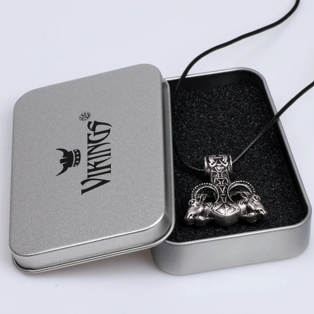 Nordic Viking Double Headed Ram Hammer Pendant Necklace MJOLNIR Thor's Hammer Silver vikings Gift for Men
Nordic Viking Double Headed Ram Hammer Pendant Necklace MJOLNIR Thor's Hammer Silver vikings Gift for Men