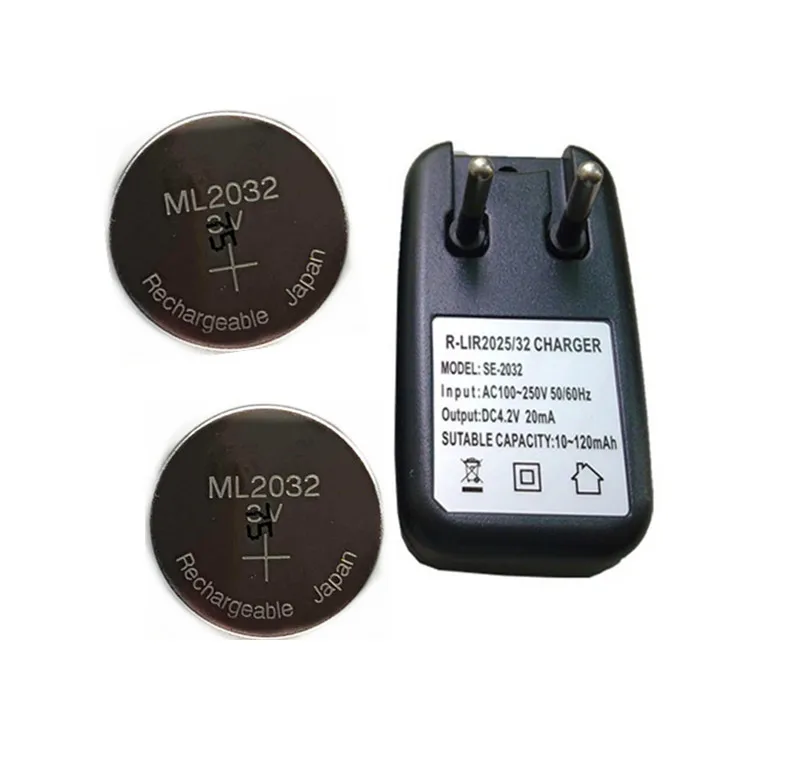 2PCS/LOT New Original ML2032 3V Rechargeable lithium battery button cell button batteries (ML2032)+1pcs ML2032 charger
2PCS/LOT New Original ML2032 3V Rechargeable lithium battery button cell button batteries (ML2032)+1pcs ML2032 charger