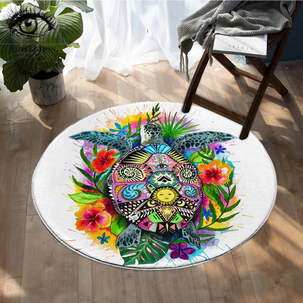 Turtle Life by Pixie Cold Art Round Carpet Bohemian Area Rugs Mat Floral Colorful Tapete For Living Room Tortoise alfombra
Turtle Life by Pixie Cold Art Round Carpet Bohemian Area Rugs Mat Floral Colorful Tapete For Living Room Tortoise alfombra