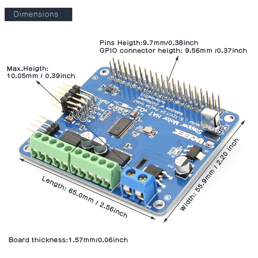 Полнофункциональная плата расширения Raspberry Pi 4 для 4/Pi 3B +/3B (шаговый двигатель