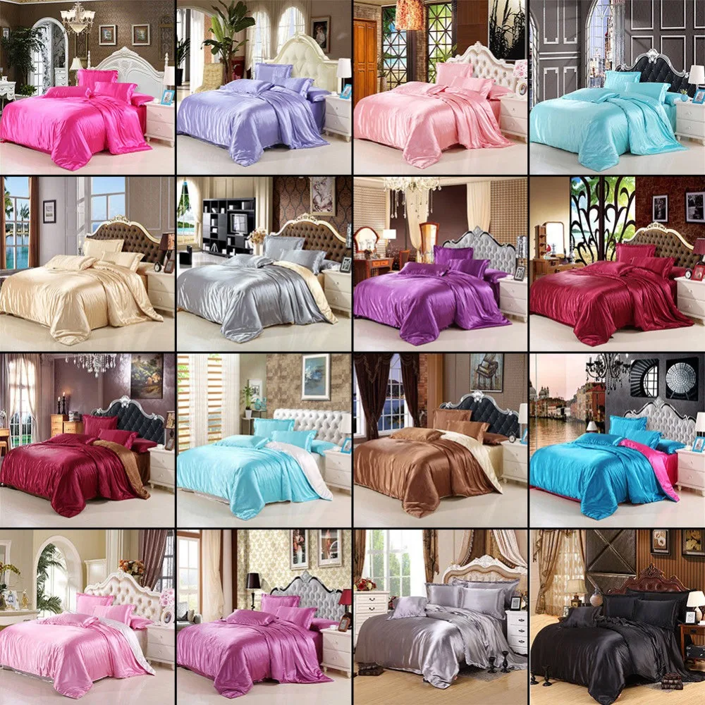 Solid color Satin Silk Soft Cotton 3/4 Pcs Bedding set Queen size Bedspread Quilted Bed Cover Sheets Blanket Set
Solid color Satin Silk Soft Cotton 3/4 Pcs Bedding set Queen size Bedspread Quilted Bed Cover Sheets Blanket Set