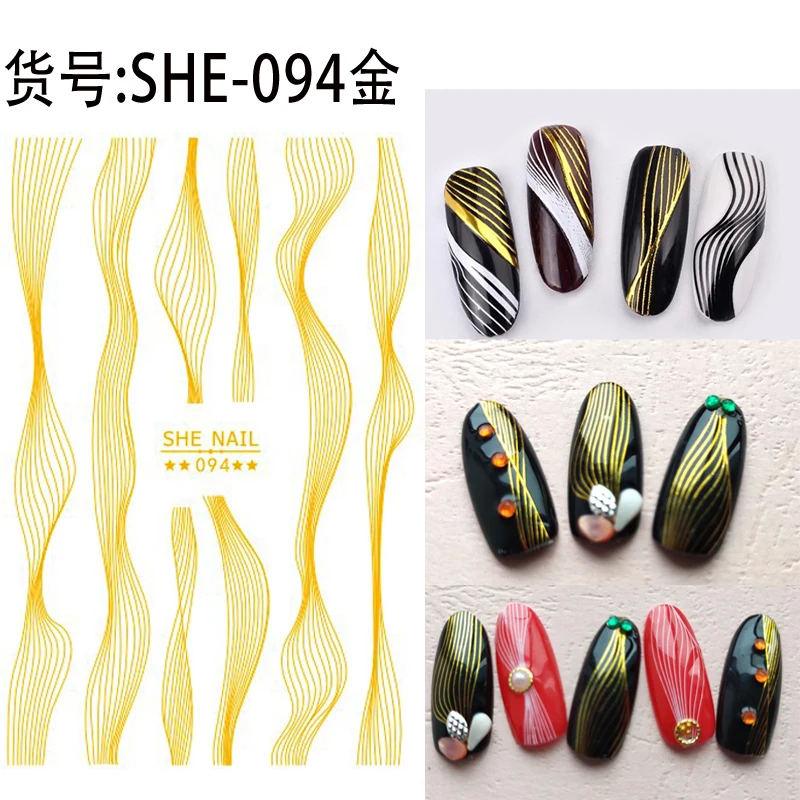 SUPER THIN SELF ADHESIVE 3D NAIL ART NAIL SLIDER STICKER GOLDEN BLACK WHITE METALIC GEOMETRIC LINE SWIRL CURVE CHAIN SHE93-96
SUPER THIN SELF ADHESIVE 3D NAIL ART NAIL SLIDER STICKER GOLDEN BLACK WHITE METALIC GEOMETRIC LINE SWIRL CURVE CHAIN SHE93-96