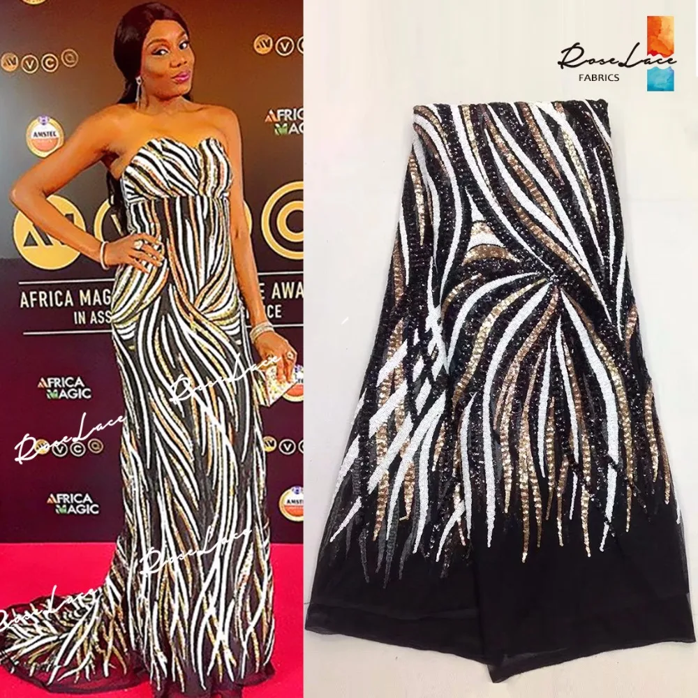 African Women Evening Dress Mesh Lace Fabric Gold And Black Sequins New Nigerian Style French Net Sequined Guipure Lace Material
African Women Evening Dress Mesh Lace Fabric Gold And Black Sequins New Nigerian Style French Net Sequined Guipure Lace Material