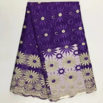 African French Lace Fabric High Quality Embroidered Tulle Lace Fabric For Wedding Dress Beaded Purple Color
African French Lace Fabric High Quality Embroidered Tulle Lace Fabric For Wedding Dress Beaded Purple Color