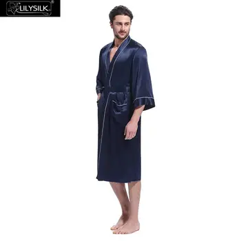 LilySilk Silk Robe Bathrobe Sleepwear Kimono Men White Trimmed Three Quarter Sleeve Belt Inside Tier Pockets Free Shipping
LilySilk Silk Robe Bathrobe Sleepwear Kimono Men White Trimmed Three Quarter Sleeve Belt Inside Tier Pockets Free Shipping