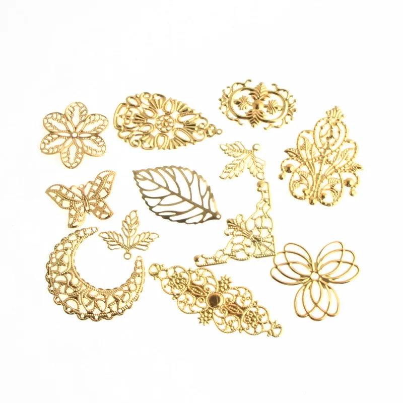 Variety 50pcs Filigree Wraps Metal Connectors Crafts for Jewelry Making Earring DIY Accessories Charm Pendant Gold Color
Variety 50pcs Filigree Wraps Metal Connectors Crafts for Jewelry Making Earring DIY Accessories Charm Pendant Gold Color