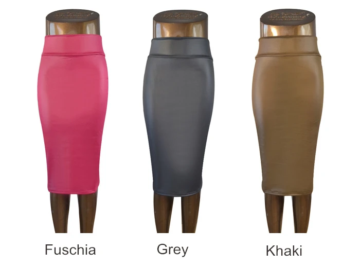 free shipping women office skirt high-waist faux leather pencil skirt black sexy elastic below knee skirt 10 colors XS/S/M/L/XL 14