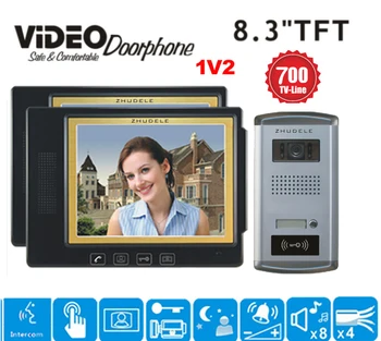 ZHUDELE Metal Door Intercom Systems Home 8.3"TFT LCD Monitor Color Video Door Phone Intercom System IR Outdoor Camera Doorphone
ZHUDELE Metal Door Intercom Systems Home 8.3"TFT LCD Monitor Color Video Door Phone Intercom System IR Outdoor Camera Doorphone