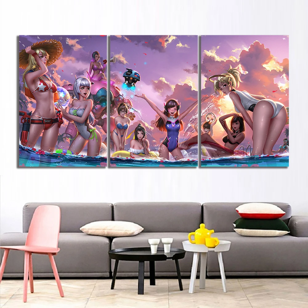 3 Piece Anime Girls Overwatch Pool Party Cartoon Pictures Decorative Paintings for Living Room Wall Decor
3 Piece Anime Girls Overwatch Pool Party Cartoon Pictures Decorative Paintings for Living Room Wall Decor