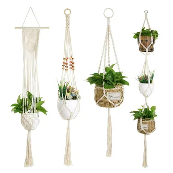 Macrame Plant Hanger, Homecito Handmade Cotton Hanging Planters Indoor Outdoor Wall Ceiling Plant Hanging Holder for Hanging Flo 
Macrame Plant Hanger, Homecito Handmade Cotton Hanging Planters Indoor Outdoor Wall Ceiling Plant Hanging Holder for Hanging Flo