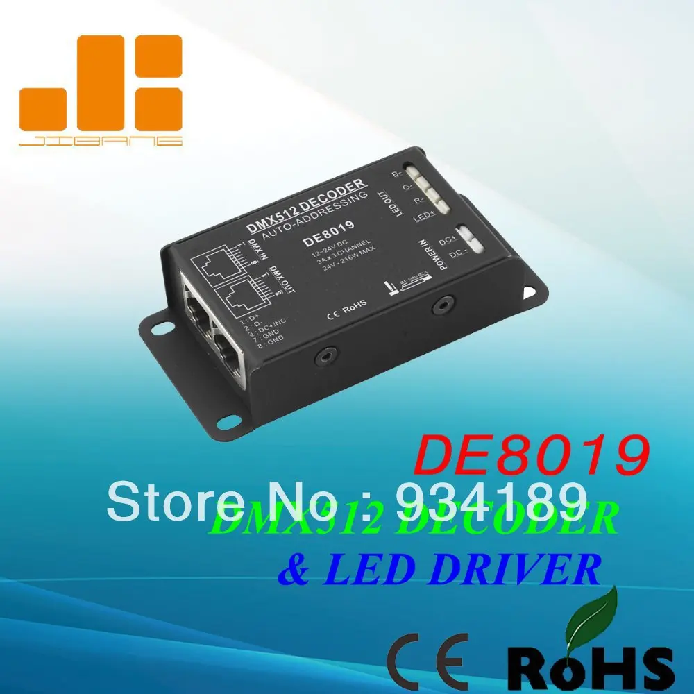 Free Shipping DMX512 Decoder & LED Driver 3 Chs RGB Controller Constant Voltage DC12-24V Single CH Output PWM <3A Model: DE8019
Free Shipping DMX512 Decoder & LED Driver 3 Chs RGB Controller Constant Voltage DC12-24V Single CH Output PWM <3A Model: DE8019