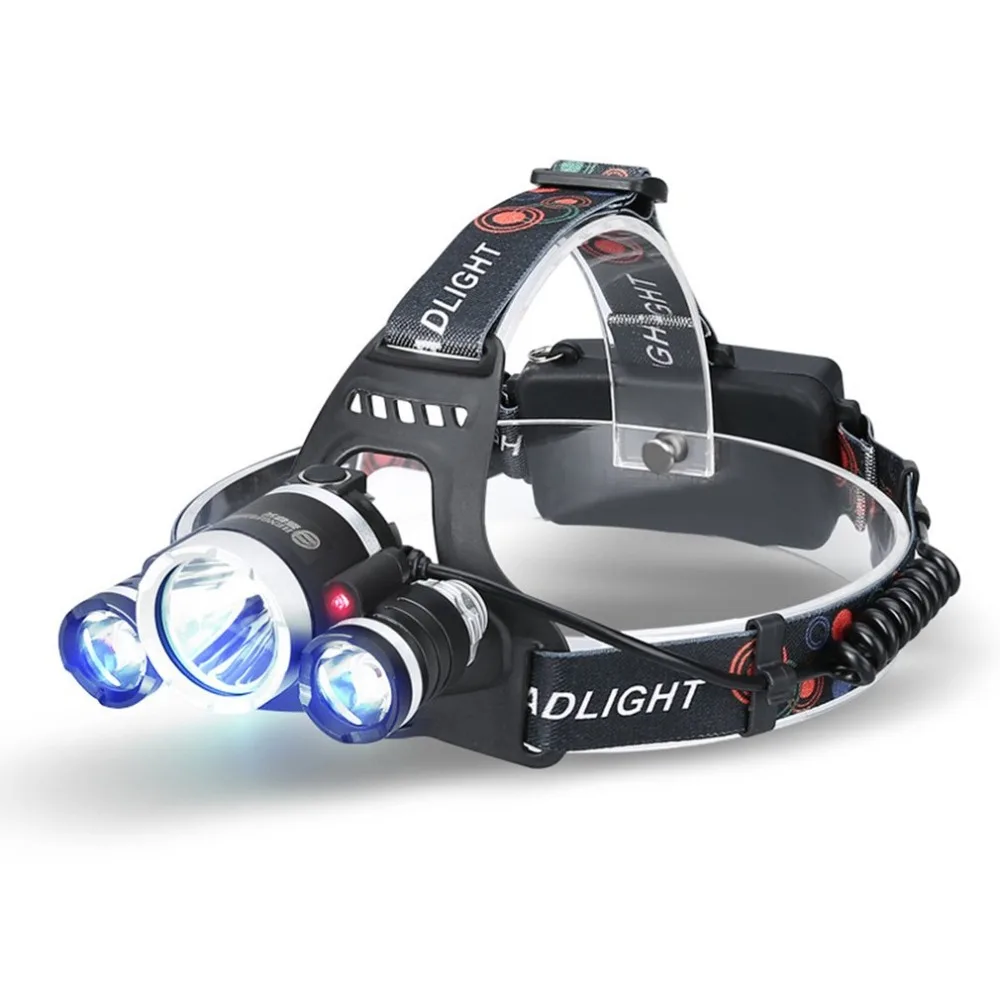 

USB Power Led Headlight Headlamp 10000 lumen 3*Cree xml t6 Rechargeable Head Lamp Torch 18650 Battery Hunting Fishing Light