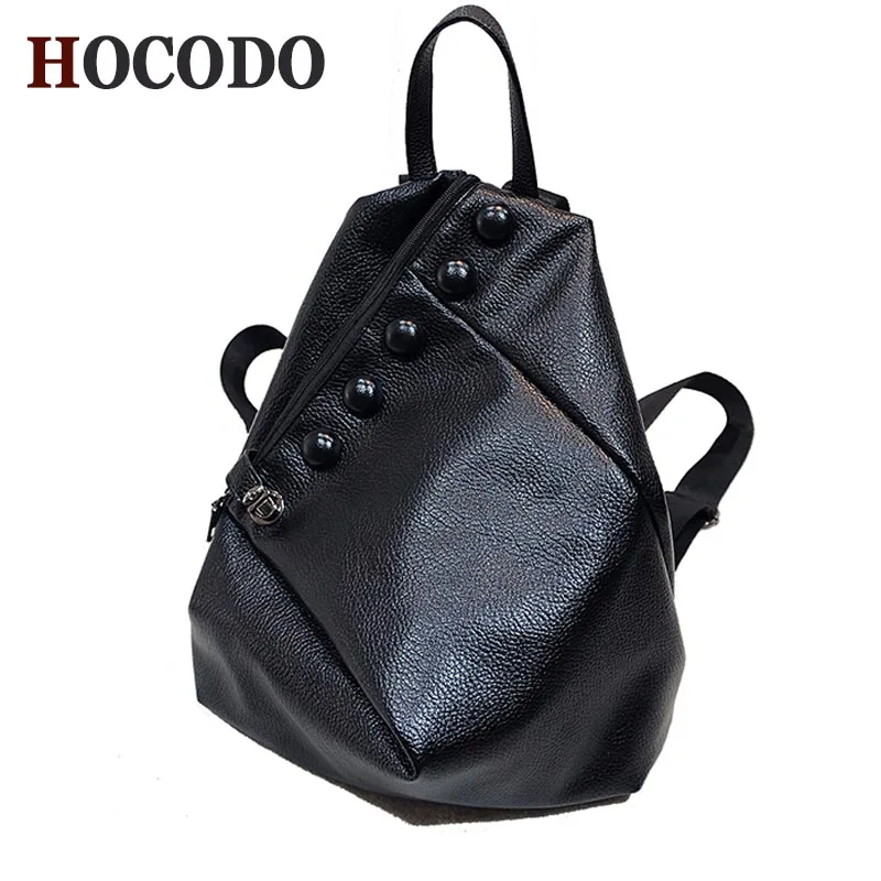 HOCODO Black PU Leather Female Backpack Unisex Travel Bag Leisure Backpack Women School Bags For Teenage Girls Mochila Escolar
HOCODO Black PU Leather Female Backpack Unisex Travel Bag Leisure Backpack Women School Bags For Teenage Girls Mochila Escolar
