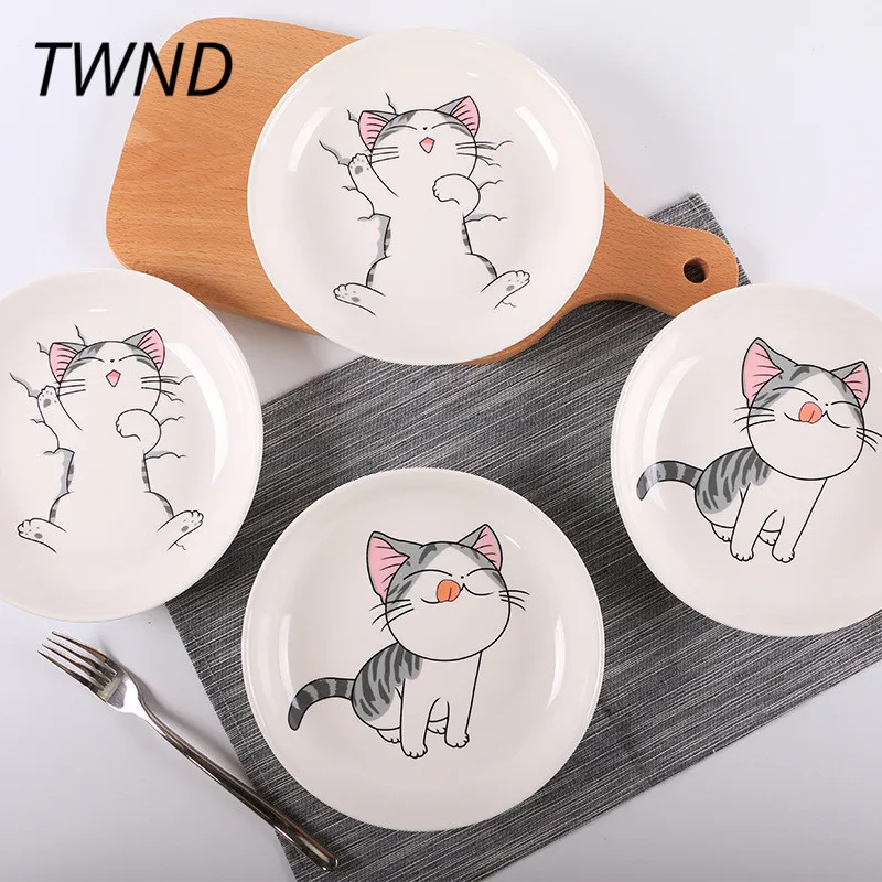 4 Pieces 8 inch cat round dishes food soup steak plates breakfast tray cute cartoon tableware 28.5
4 Pieces 8 inch cat round dishes food soup steak plates breakfast tray cute cartoon tableware 28.5