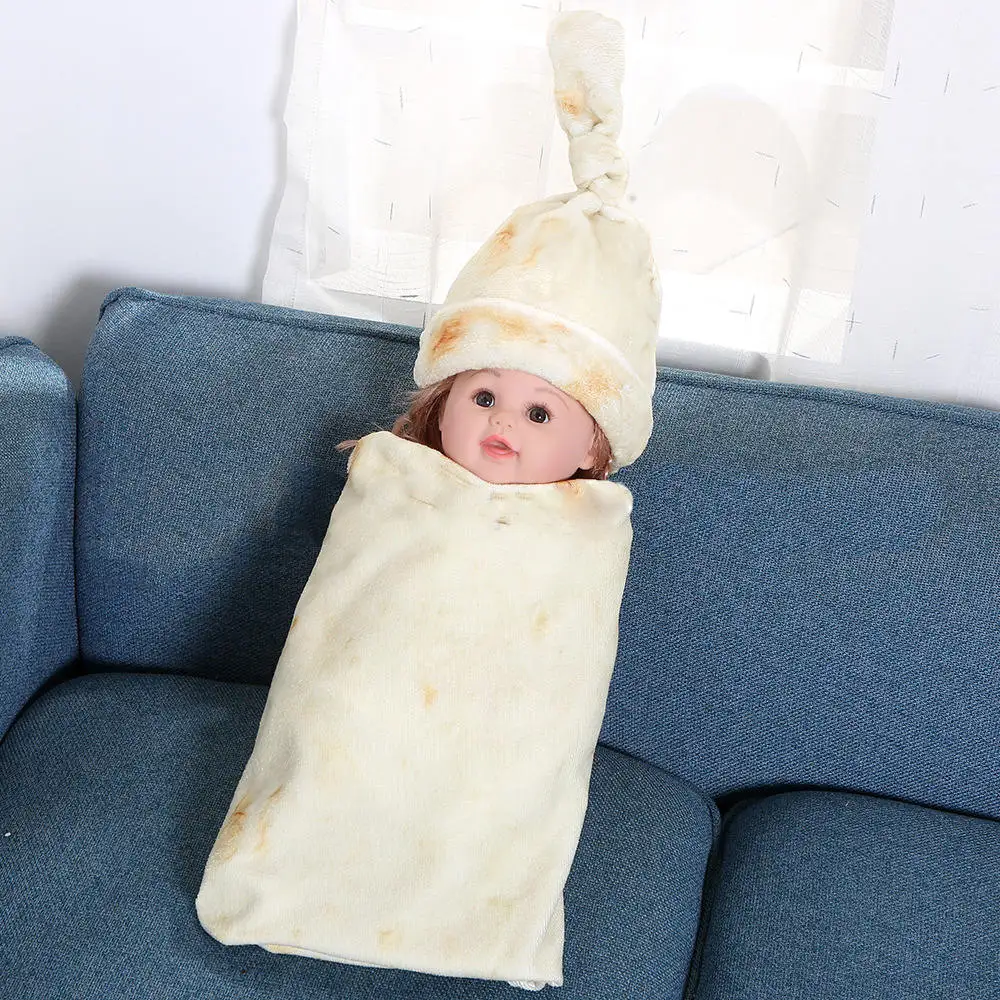 Burrito Funny Blanket Throw Tortilla Texture Super Soft Fleece Throw Blanket