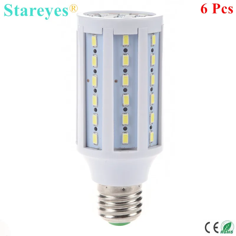 

Free shipping 6 Pcs E27 E14 B22 15W 5630 5730 SMD 60 LED 110V/220V high power LED corn bulb SMD desk lamp Maize light droplight