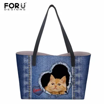 FORUDESIGNS Women Bag Set Denim Lovely Cat 2018 Fashion Designer Female Shoulder Bags Big Casual Bags Set Handbag High Quality
FORUDESIGNS Women Bag Set Denim Lovely Cat 2018 Fashion Designer Female Shoulder Bags Big Casual Bags Set Handbag High Quality